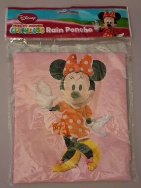 Disney Minnie Mouse Pink Rain Poncho Youth Size